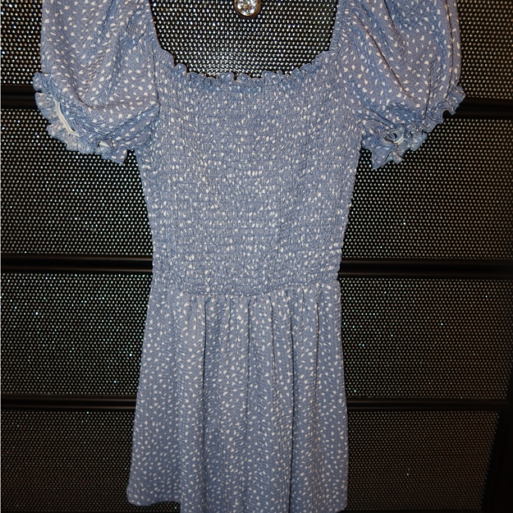 Streetwear Society Blue and White Polka Dot Romper
